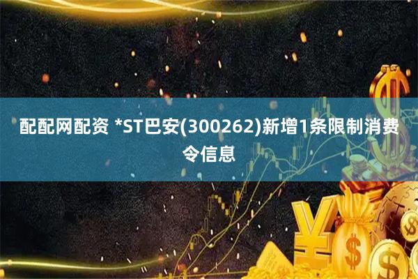 配配网配资 *ST巴安(300262)新增1条限制消费令信息