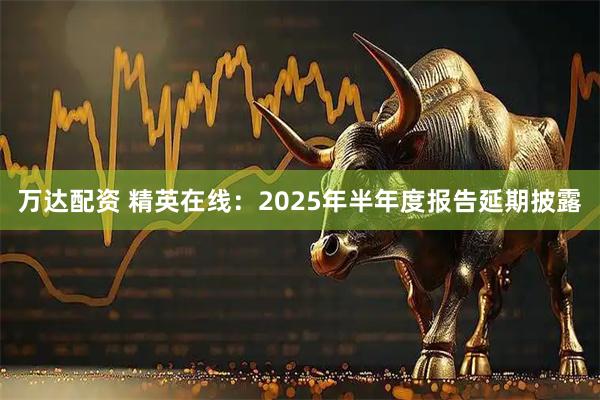 万达配资 精英在线：2025年半年度报告延期披露